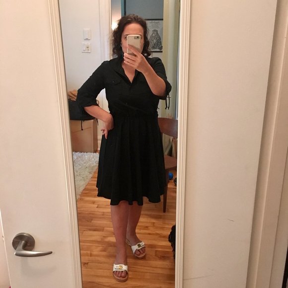 Vintage Junior Scene Black Dress M - Picture 2 of 5